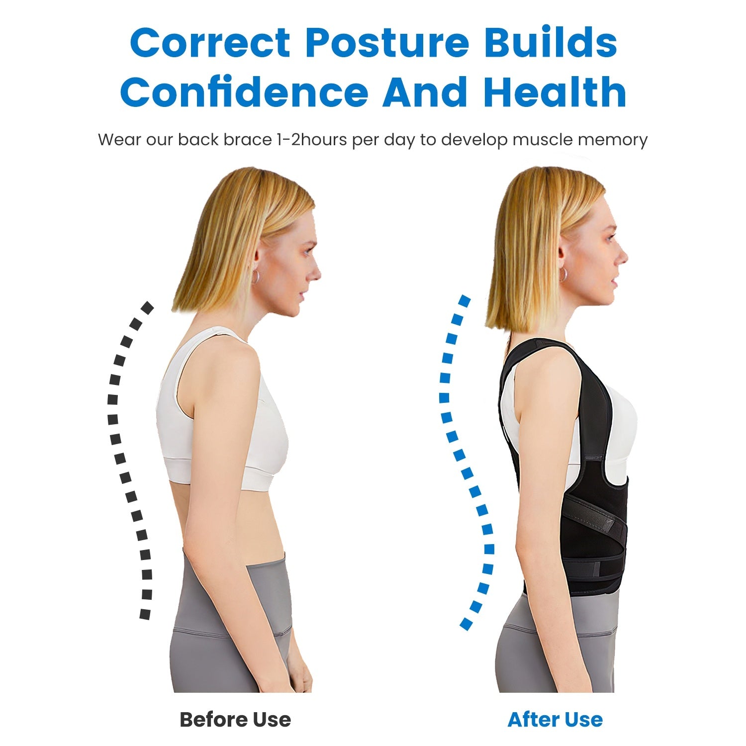 Adjustable Posture Corrector for Women & Men – Back Brace for Pain Relief & Spine Support