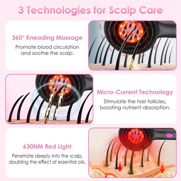 Red Light Therapy Scalp Massager