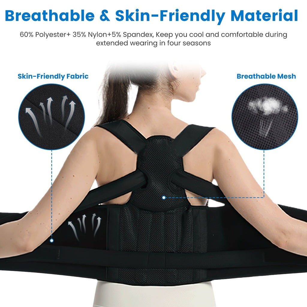 Adjustable Posture Corrector for Women & Men – Back Brace for Pain Relief & Spine Support