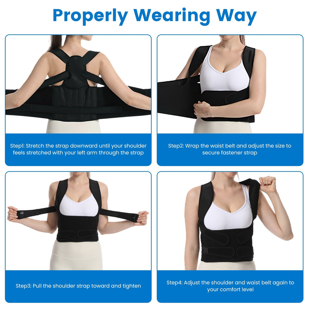Adjustable Posture Corrector for Women & Men – Back Brace for Pain Relief & Spine Support